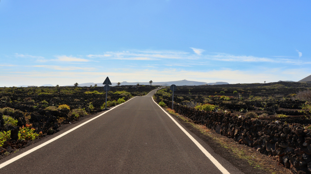 Kanáry, Lanzarote, cesta, silnice, řízení